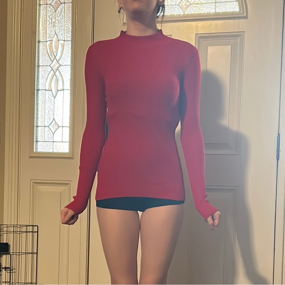 Red Long Sleeve Women's Top
